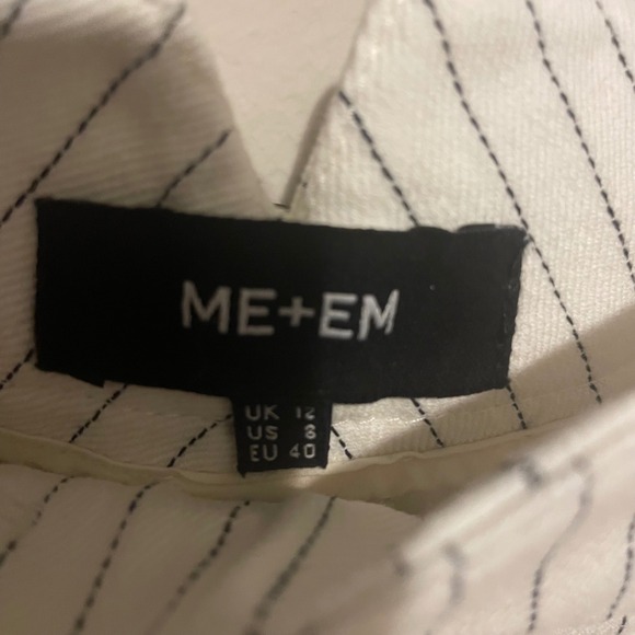 ME + EM striped pants 8 wide leg white black coastal classic casual designer - Picture 4 of 7